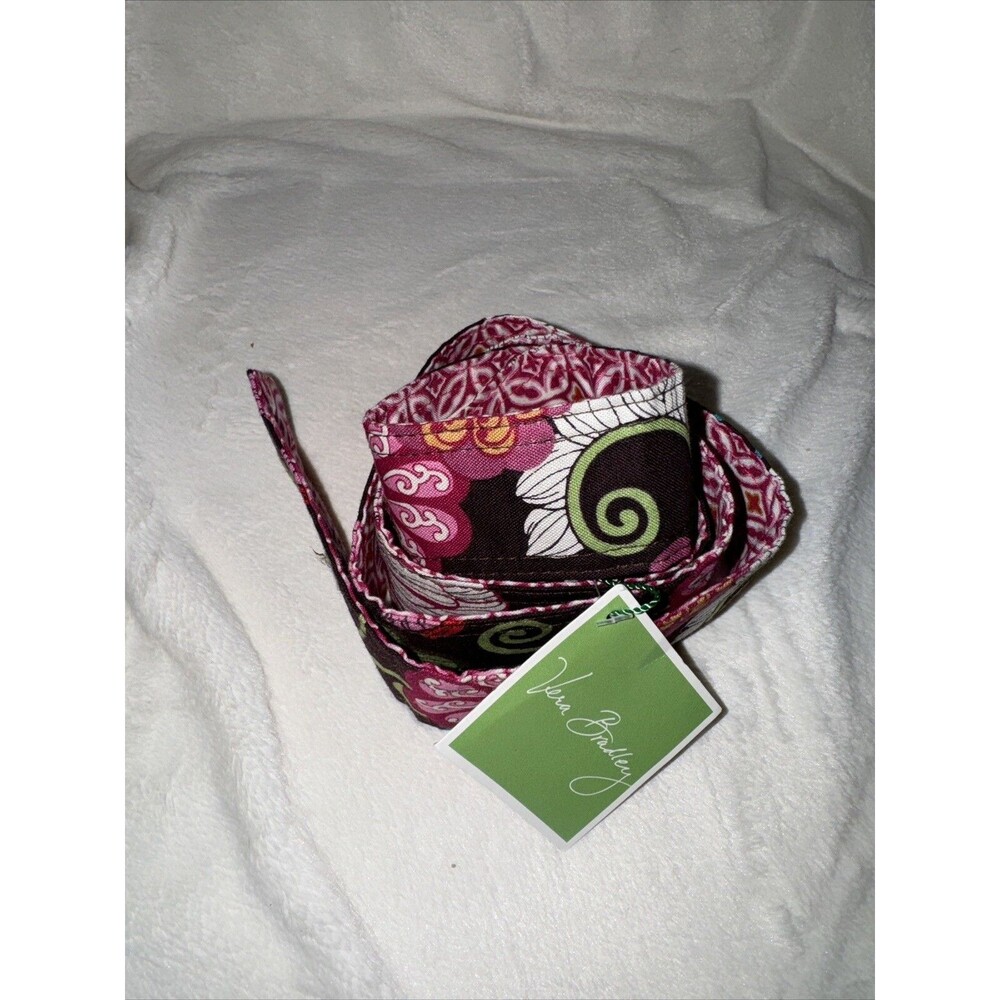 Vera Bradley Belt Tortoise Buckle Reversible Raspberry Pink Brown Floral OS 44”